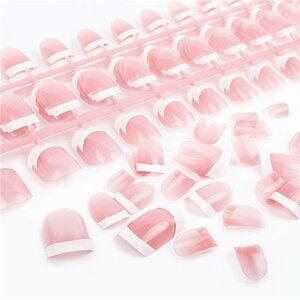 240 Pieces Natural French Fake Nails,Acrylic False Nails Kit Short Press on Nail